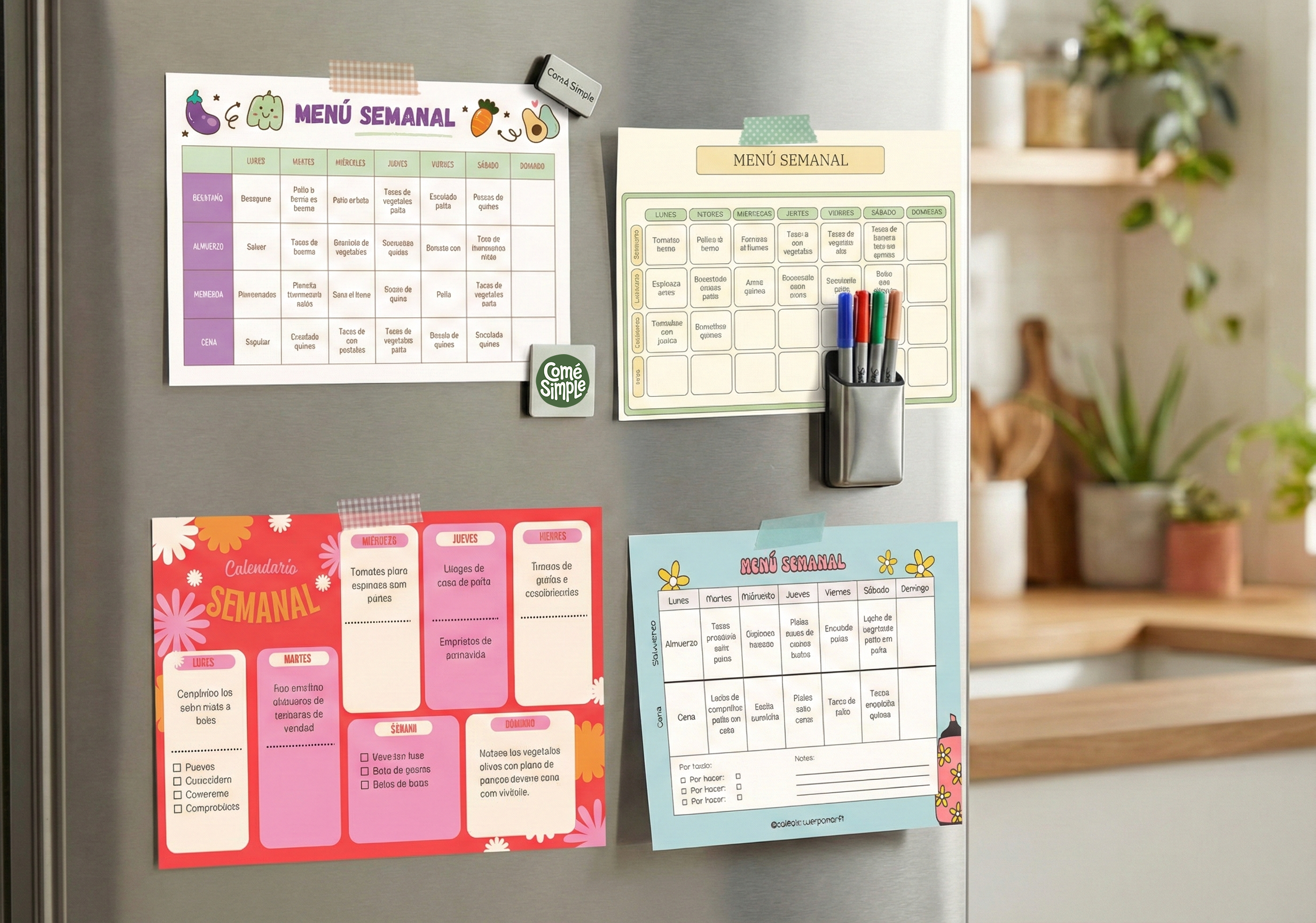 Calendarios imprimibles Comé Simple